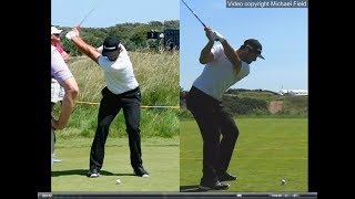 Jon Rahm golf swing  Long Iron faceon amp downtheline July 2017 [upl. by Giacamo849]