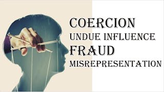 Coercion Undue Influence Fraud Misrepresentation  Indian Contract Act 1872  Law Guru [upl. by Wickner]