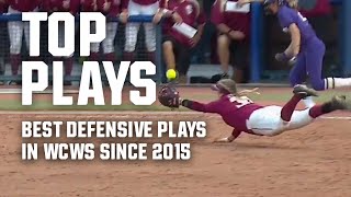 Top WCWS softball defensive plays since 2015 [upl. by Asaph]