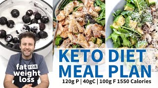 KETO DIET Meal Plan  1500 Calories  120g Protein [upl. by Yniffit]