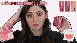 elf monochromatic multi sticks  Swatches amp Chatting [upl. by Natelson]