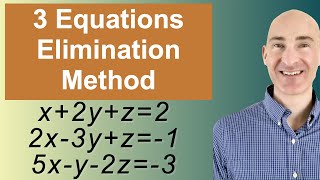 Solving Systems of 3 Equations Elimination [upl. by Armington539]