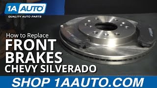 How to Replace Front Brakes 0718 Chevy Silverado [upl. by Aihsekel]