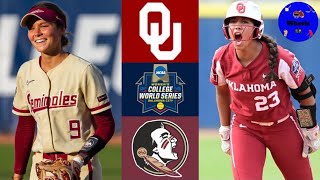 1 Oklahoma vs 10 Florida State Highlights  WCWS Finals Game 2  2021 College Softball Highlights [upl. by Daukas]