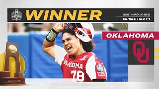 Oklahoma vs Florida State 2021 WCWS softball finals Game 2 highlights [upl. by Elleinad]