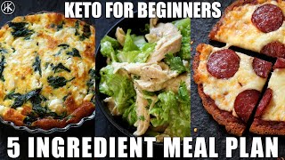 Keto for Beginners  5 Ingredient Keto Meal Plan 2  How to start Keto  Free Keto Meal Plan [upl. by Tengdin]