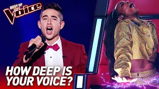 TOP 10  Unbelievably LOW Voices in The Voice [upl. by Ecyla]